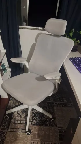 Cadeira Escritório Ergonômica Branca Malha Respirável Flow