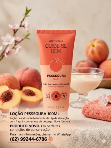 Hidratante Cuide-se Bem Pessegura O Boticario 100ml Novo