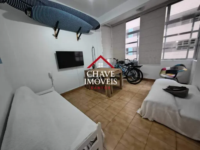 Apartamento mobiliado com vista para o mar à venda na Pompéia, Santos