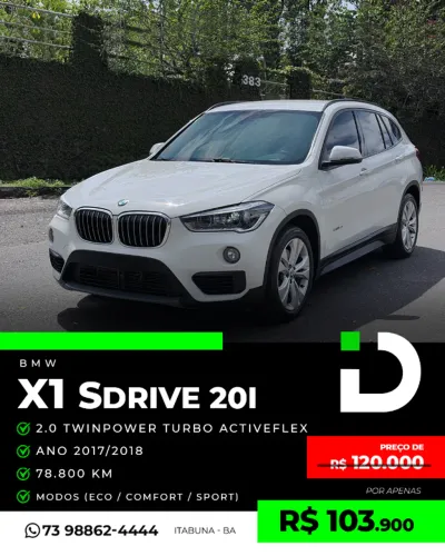 BMW X1 Sdrive 20I X-line 2.0 TB Active Flex 2018