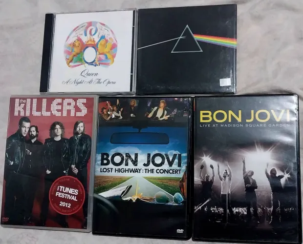 Lote Rock CDs e DVDs Bon Jovi, Queen, Pink Floyd, The Killers originais