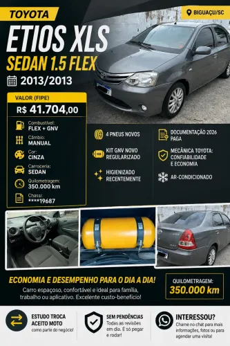 Toyota Etios XLS Sedan 1.5 Flex 16V 4P Mec. 2013