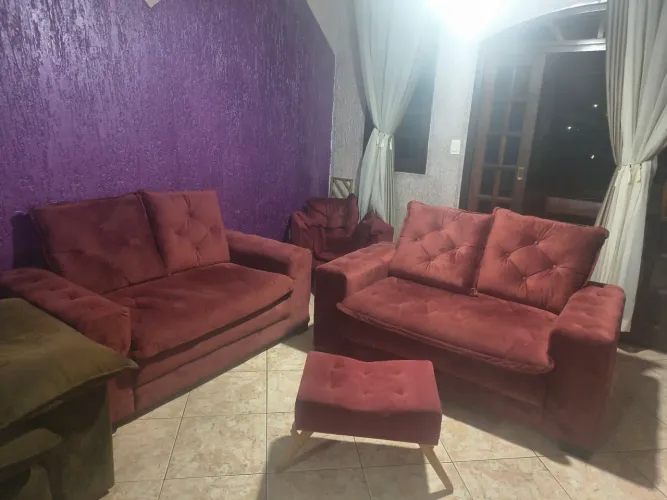 Conjunto de sofá com banquetas