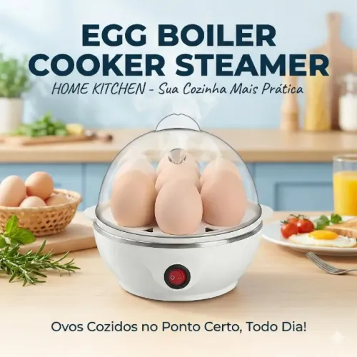 Cozedor e Vaporizador para Ovos Modelo LCK-ZDQ-B1 Cozinha Doméstica Eficiente e Prático