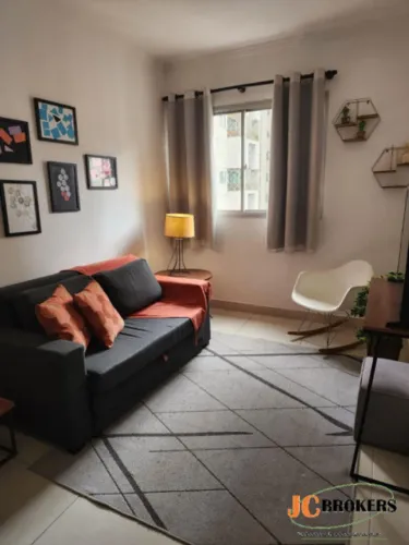 Apartamento com 37 m², 1 Dormitório com armário embutido, Sala, Cozinha americana, 1 Vaga