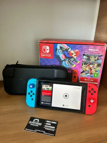 Nintendo Switch Completo Com Caixa e Acessórios (Aceito Cartão)