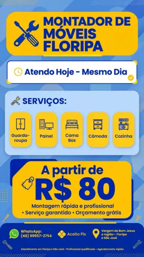 ? MONTADOR DE MÓVEIS - VARGEM DO BOM JESUS E REGIÃO