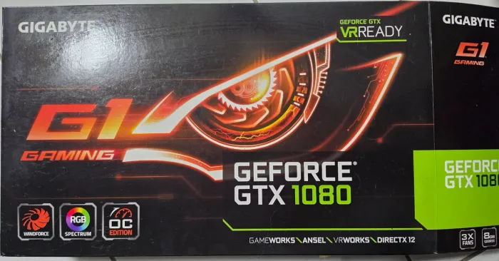 Caixa Vazia GTX 1080 GEFORCE GYGABYTE COM BERÇO E MANUAL NOVA