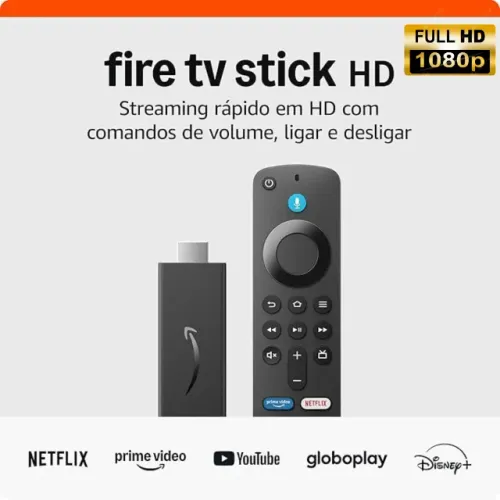 Fire Tv Stick Full Hd Amazon 4ª Gen Preto 8GB 1GB WI-FI 5 (2024) Lacrado