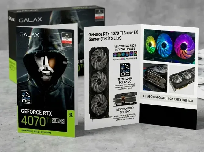 Placa de Vídeo RTX 4070 Ti Super 16GB Galax Ex Gamer (Teclab Lite)