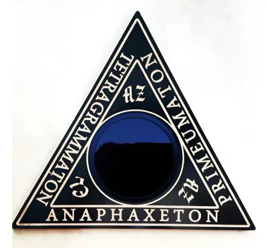 Triângulo Evocação Azazel 21 Cm Goetia Com Espelho Negro