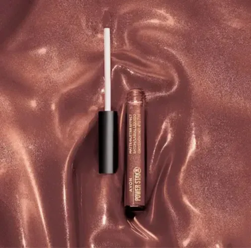 Batom Power stay com glitter Nude perola Avon
