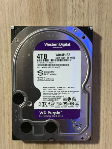Hd Western Digital Purple Wd40purz 4tb ( só 3292 HRS DE USO !!! )