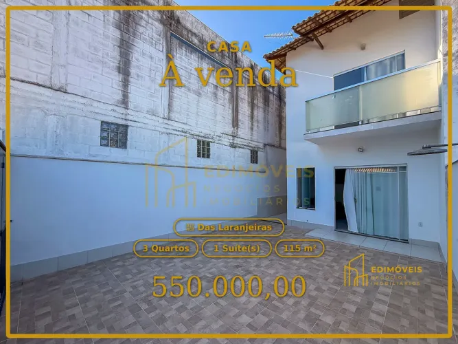 Linda Casa Duplex em Das Laranjeiras com 3 Quartos e Suíte