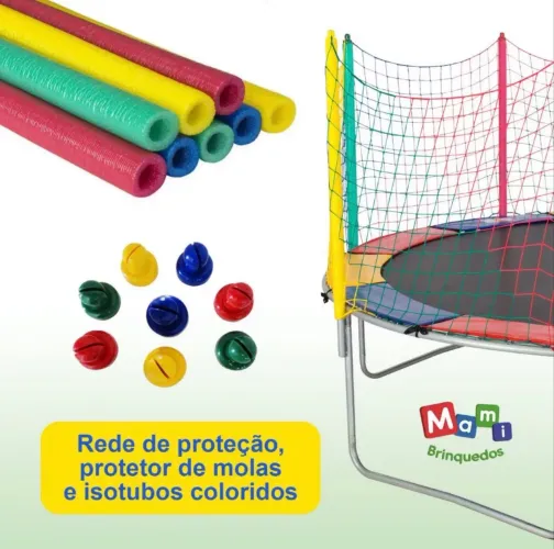 Cama Elástica 4,27m 72 molas Lona Cores Lisas sem Emenda