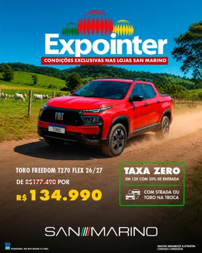 Fiat Toro Freedom 1.3 T270 4X2 Flex AUT 2026