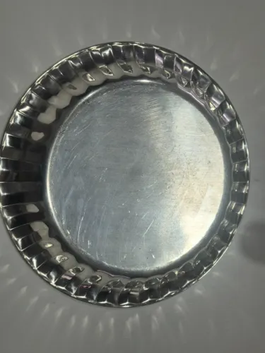 Antiga e Elegante Bandeja Redonda Prata Eberle - Borda Trabalhada 27cm