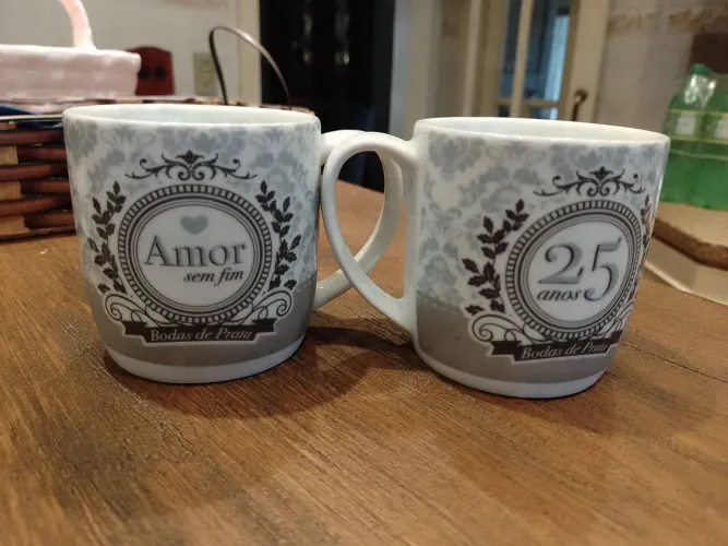 Xícaras bodas de prata 