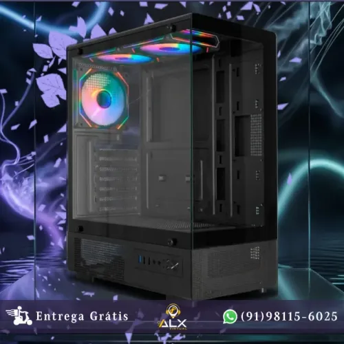 Gabinete Aquário Atx C/ 3 Fans Medusa C200 - Kmex *ENTREGA GRÁTIS*