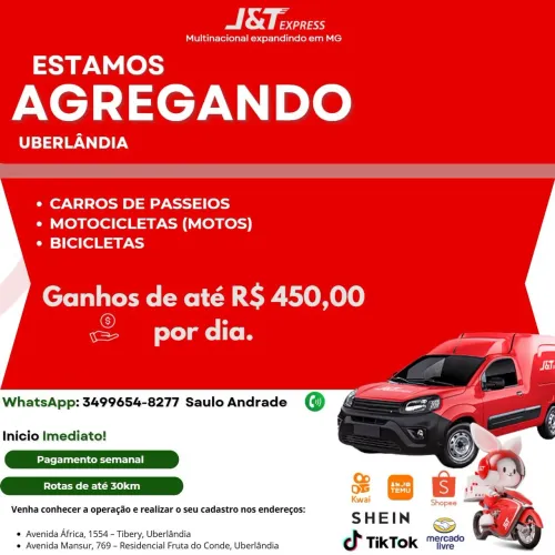 Vaga para motorista entregador ( carro, moto)