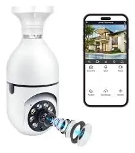 Câmera Segurança Lâmpada 360 Wi-fi Visão Noturna Áudio