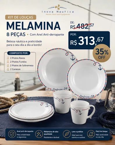 Kit de Louças Melamina 8 peças