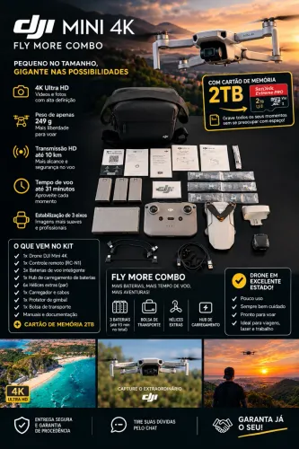 Drone DJI mini 4k fly more combo