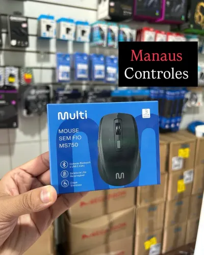 Mouse Sem Fio Multi Conexão USB 2.4GHz + Bluetooth Recarregável