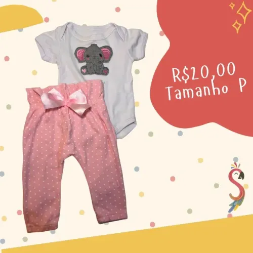 Conjunto Elefantinha (Body e Calça Poá)