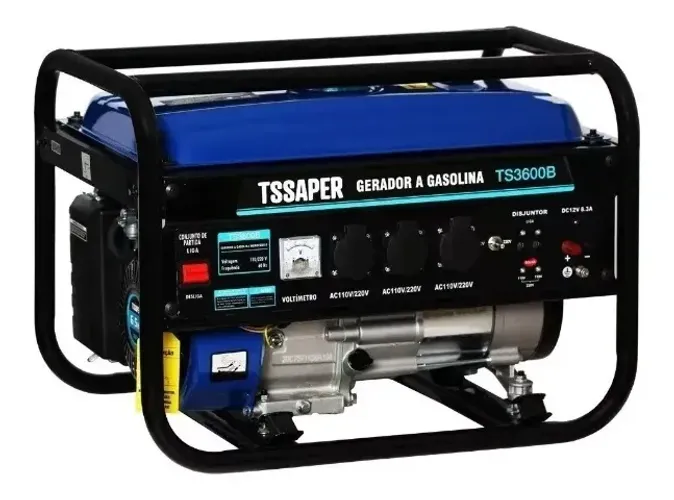 Gerador De Energia A Gasolina 3,5 Kva Monofásico 110/220V Tssaper TS3600B