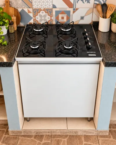 Cooktop Mondial Kitchen's 4 Bocas + Armário Planejado
