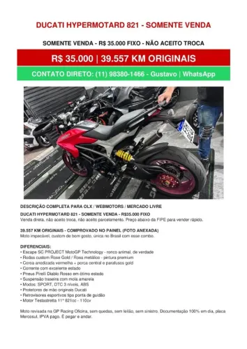 DUCATI HYPERMOTARD 821