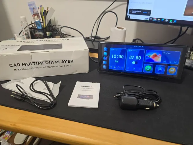 Central Multimídia Portátil Android Auto E Apple Carplay Sem Fio - Tela 2K de 10.26"