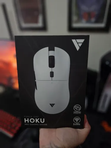 Mouse sem fio Force One HOKU 1k, Pixart 3395 Lacrado