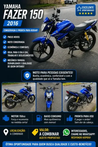 YAMAHA FAZER 150 - 2016 -CONSERVADA