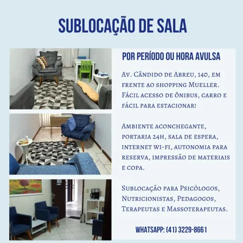 Sublocação de Consultório por hora ou período