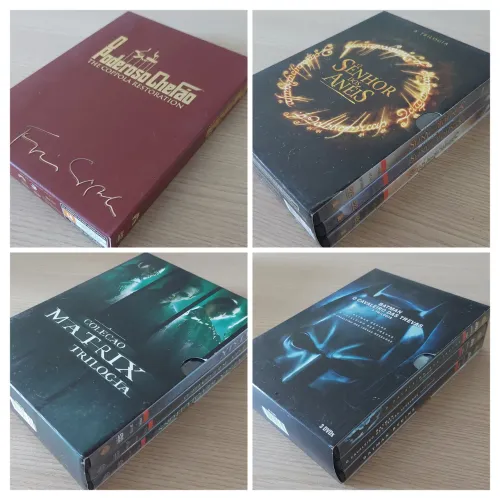 Lote de Ouro: 4 Box de Trilogias Icônicas (Batman, Matrix, Chefão e Lord of the Rings)