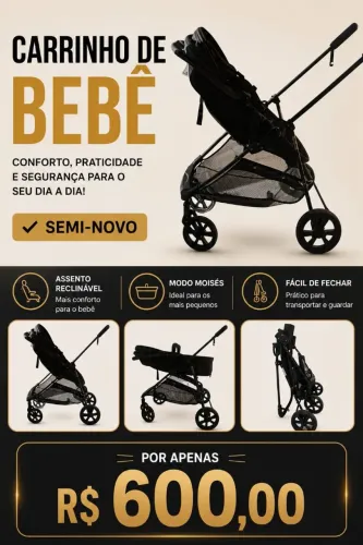 Carrinho de bebê da marca [galzerano] seminovo em perfeito estado 