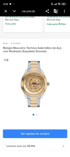 Relógio Technos Masculino Automático