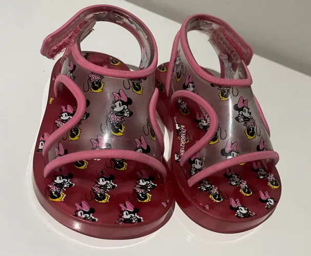 Sandálias infantis Mini Melissa Acqua Minnie Mouse rosa