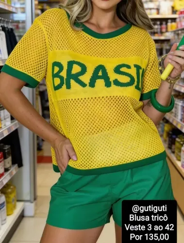 Blusa Feminina em tricô modal do Brasil veste 36 a 42