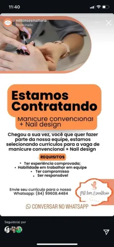 Vaga para manicure 