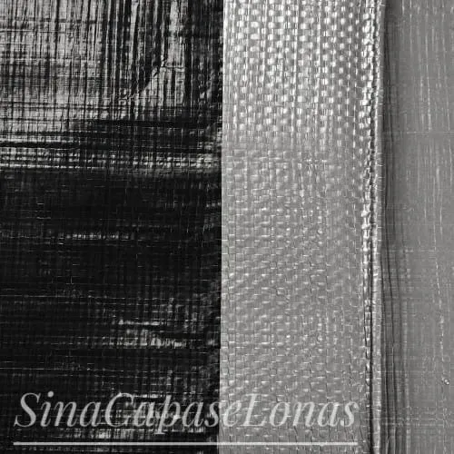 Lona estilo Blackout - Prata com Preto