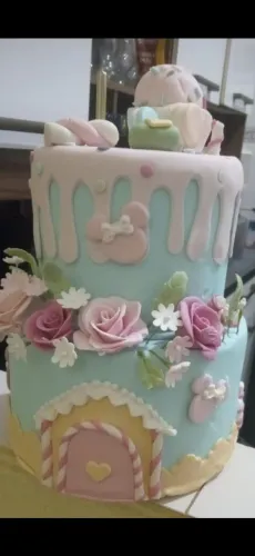Bolo Fake Minie Rosa