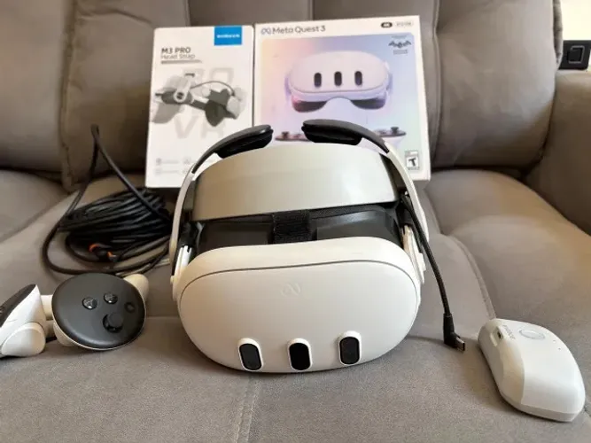 Meta Quest 3 + BoboVR M3 Pro + Cabo 5Gbps Premium 5M VR