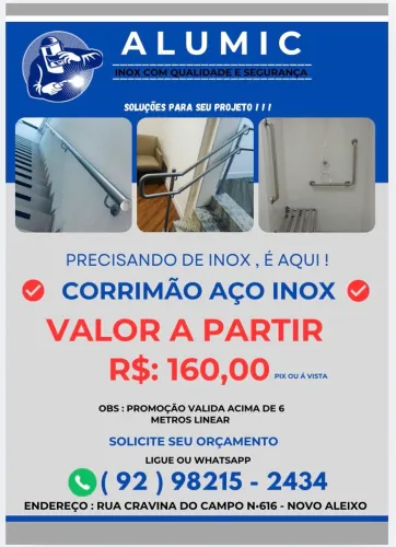 Corrimão aço inox