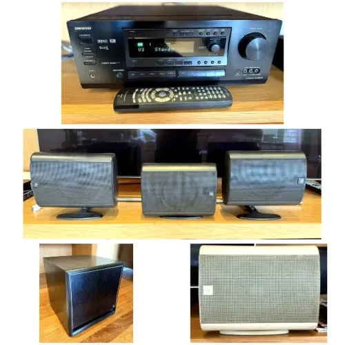 Home Theater 5.1 Onkyo TX-DS676 + 5 Caixas Acoustic Research + Subwoofer Ativo AR