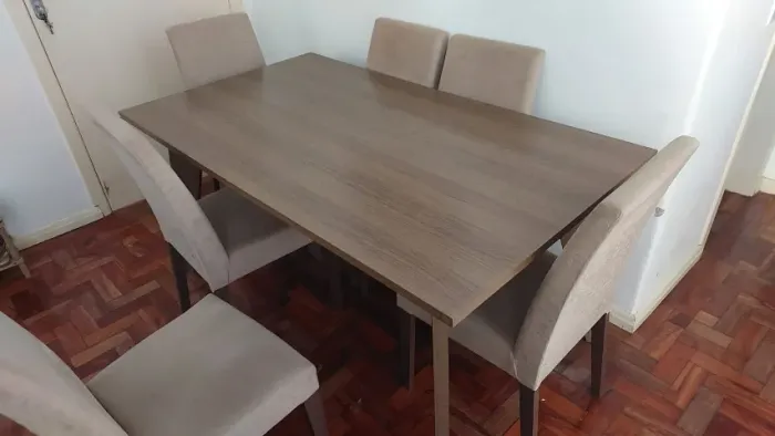 Mesa de Jantar Madesa 6 Lugares com 6 Cadeiras Estofadas