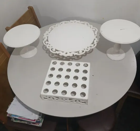 Kit 4 peças provençal em mdf para decoração