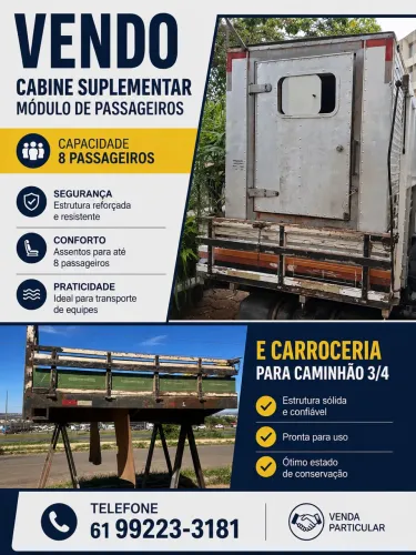 Cabine suplementar mais carroceria 